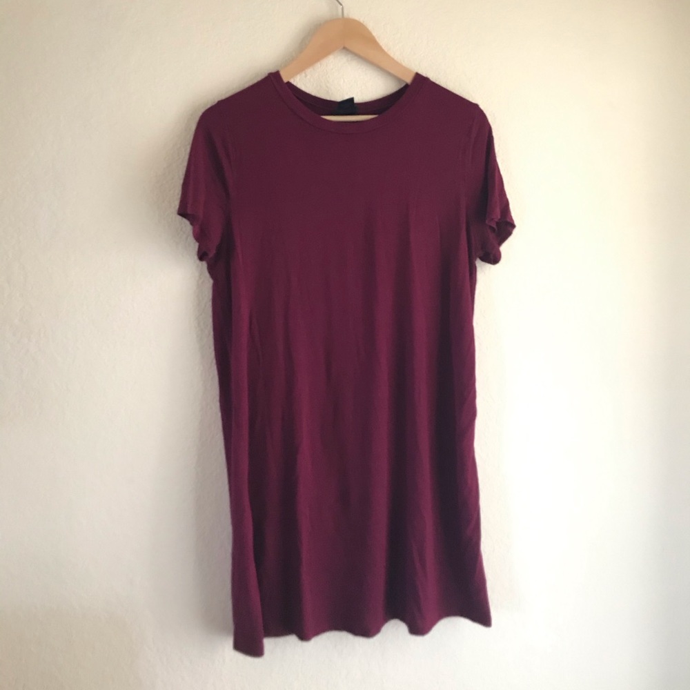 Maroon T-Shirt Dress